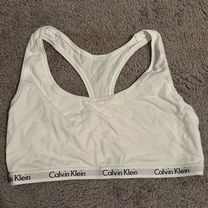 LIKE NEW Calvin Klein bralette white comfy cozy bralette size medium, loungewear